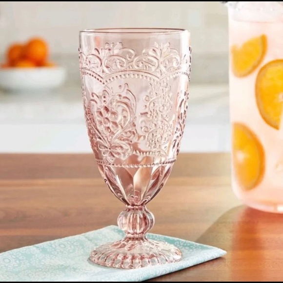 🆕 Pioneer Woman Amelia Rose Tea Goblets - Picture 3 of 5